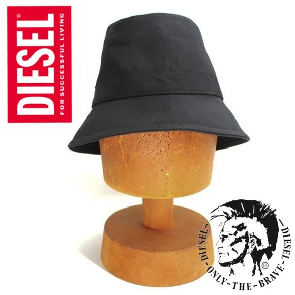Diesel Other - Diesel Bucket Fisherman Hat Black Tall Inset Crown Wide Brim Cotton Linen Unisex